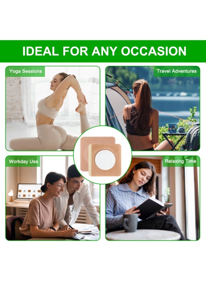 VOGSIG 20 Pcs Castor Oil Belly Button Sticker Disposable Self Adhesive castor oil patches Disposable Castor Oil Pack Wrap Castor Oil Belly Pads Castor Oil Compress Wrap Kit - Image 3